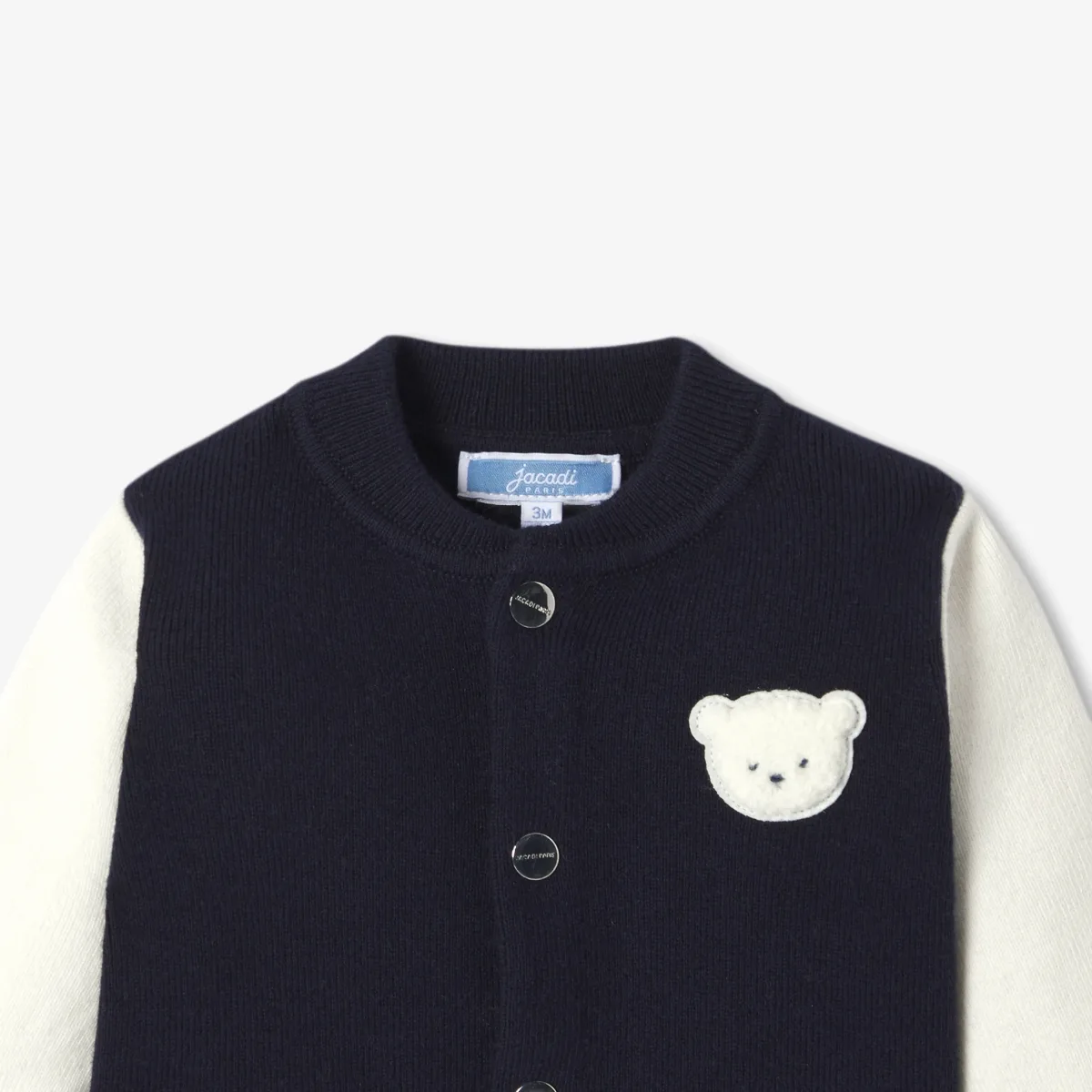 View 3 - Baby boy varsity-style knitted cardigan