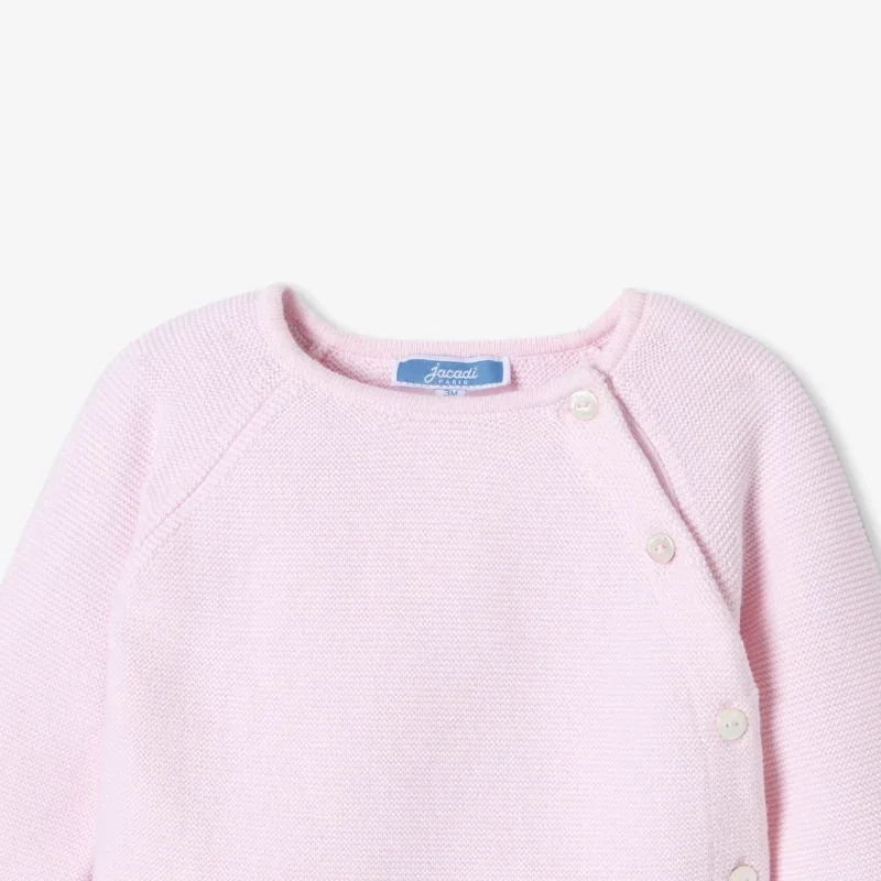 View 3 - Baby girl garter stitch knit set