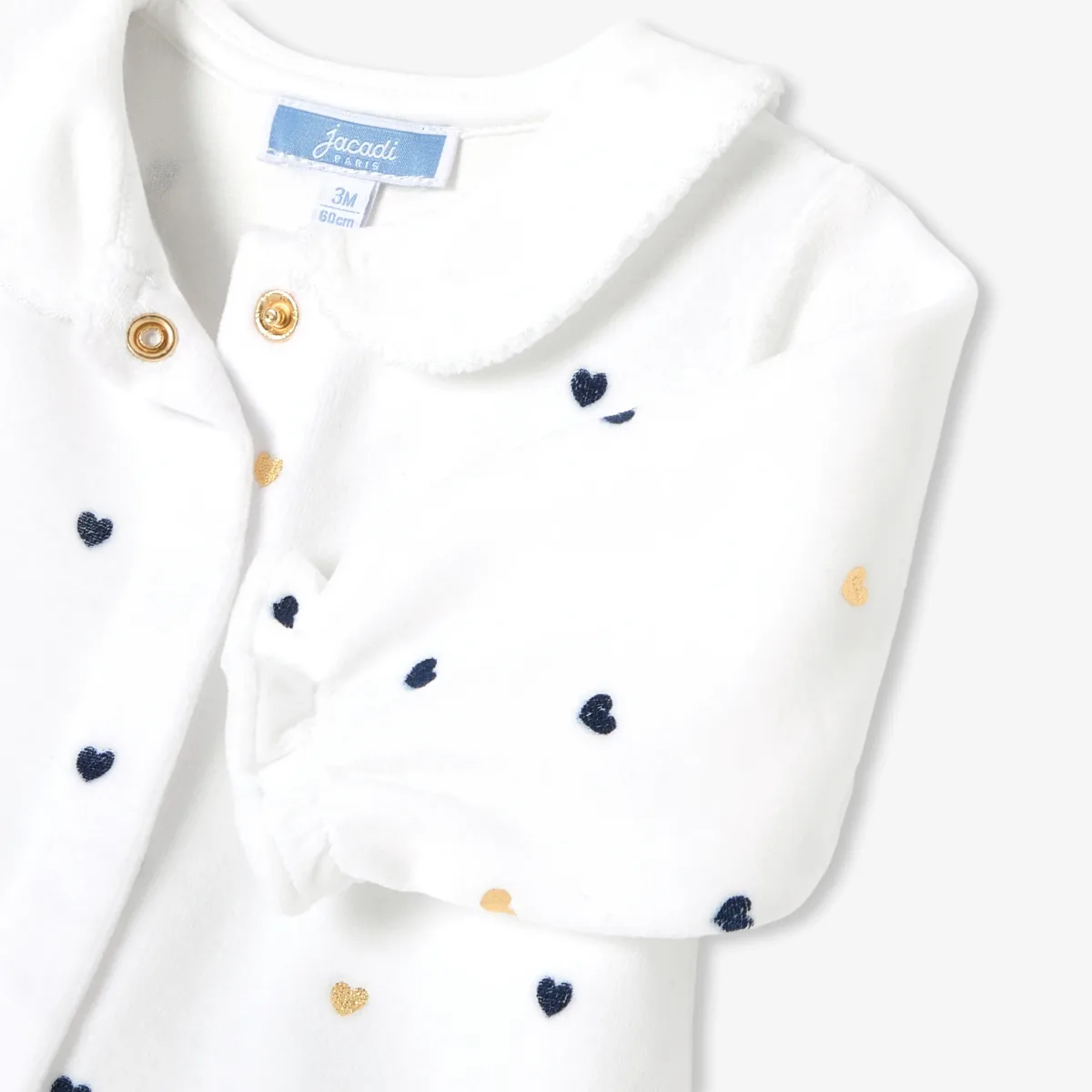 View 4 - Baby girl velvet pyjamas with Peter Pan collar