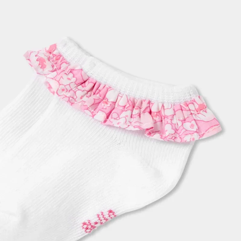 View 2 - Baby girl socks with Liberty fabric ruffle