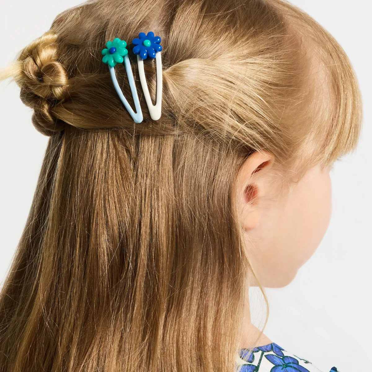 View 1 - Girl floral hair clip set