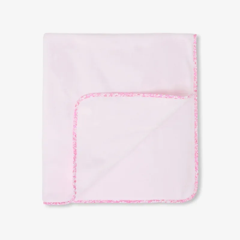 View 1 - Baby girl fleece and Liberty fabric blanket