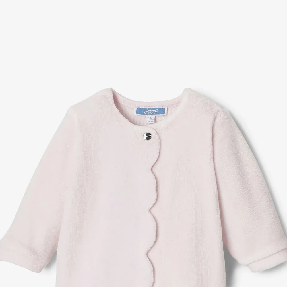View 3 - Baby girl boucle knit velour pajamas