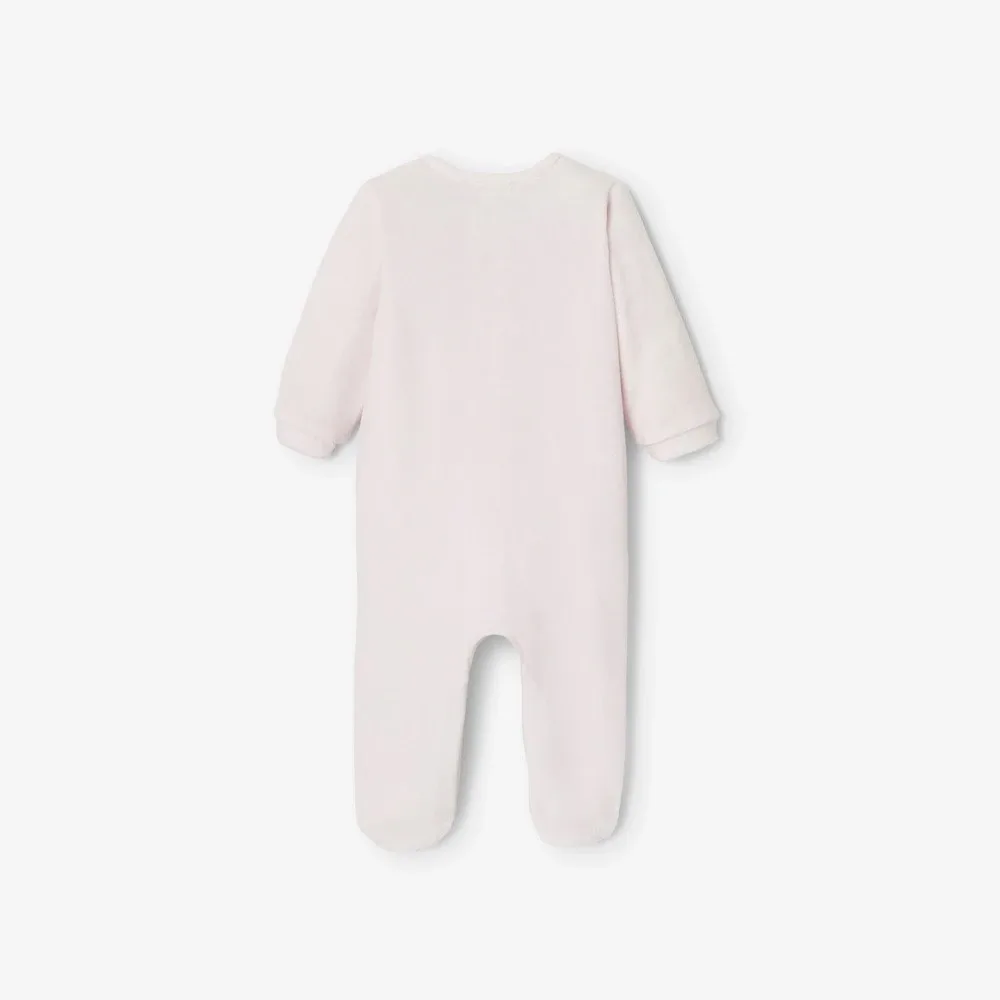 View 2 - Baby girl boucle knit velour pajamas
