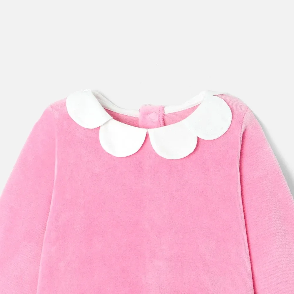 View 3 - Baby girl velvet pajamas