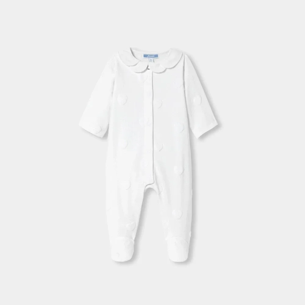 View 1 - Baby girl jersey  pyjamas with cloud motif