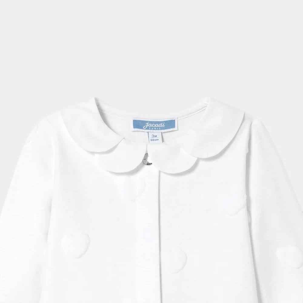 View 3 - Baby girl jersey  pyjamas with cloud motif