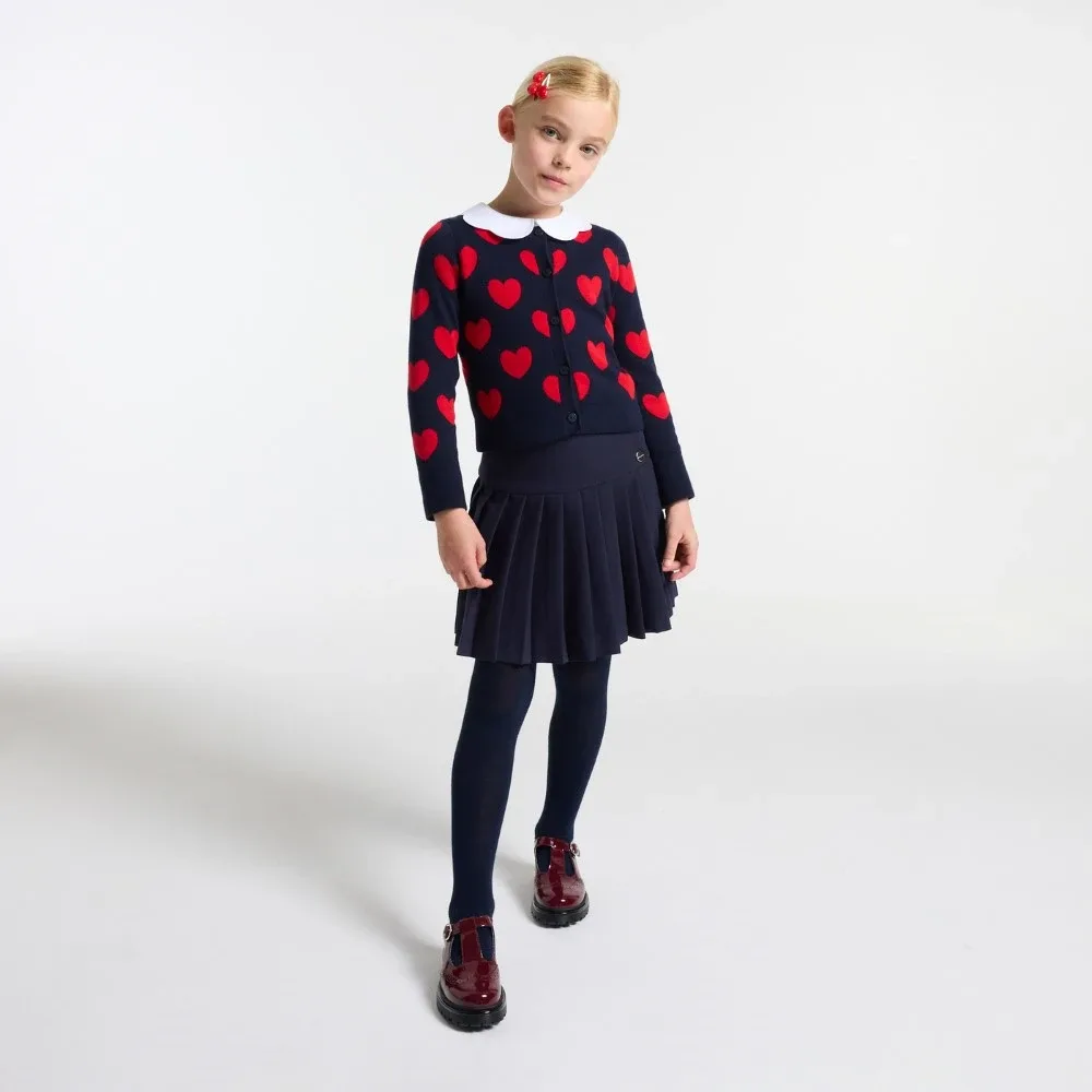 View 1 - Girl pleated crepe skirt