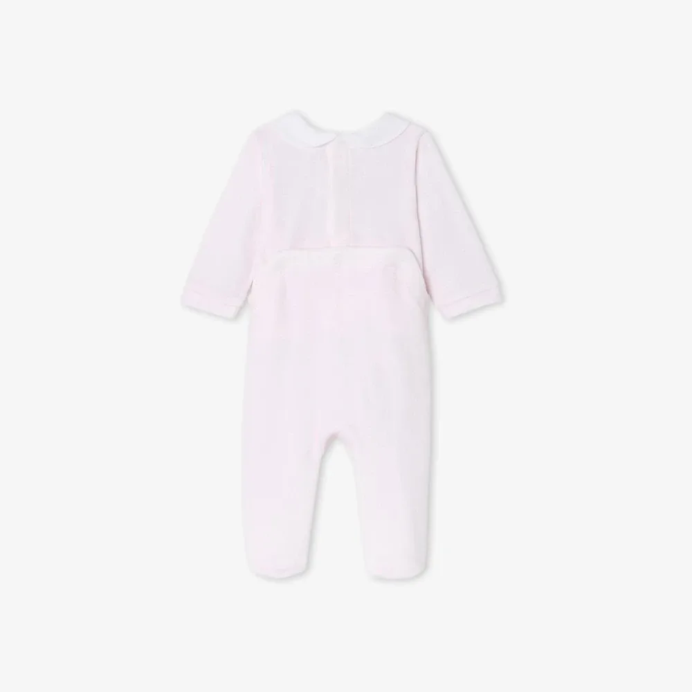 View 2 - Baby girl pyjamas in velvet bouclette
