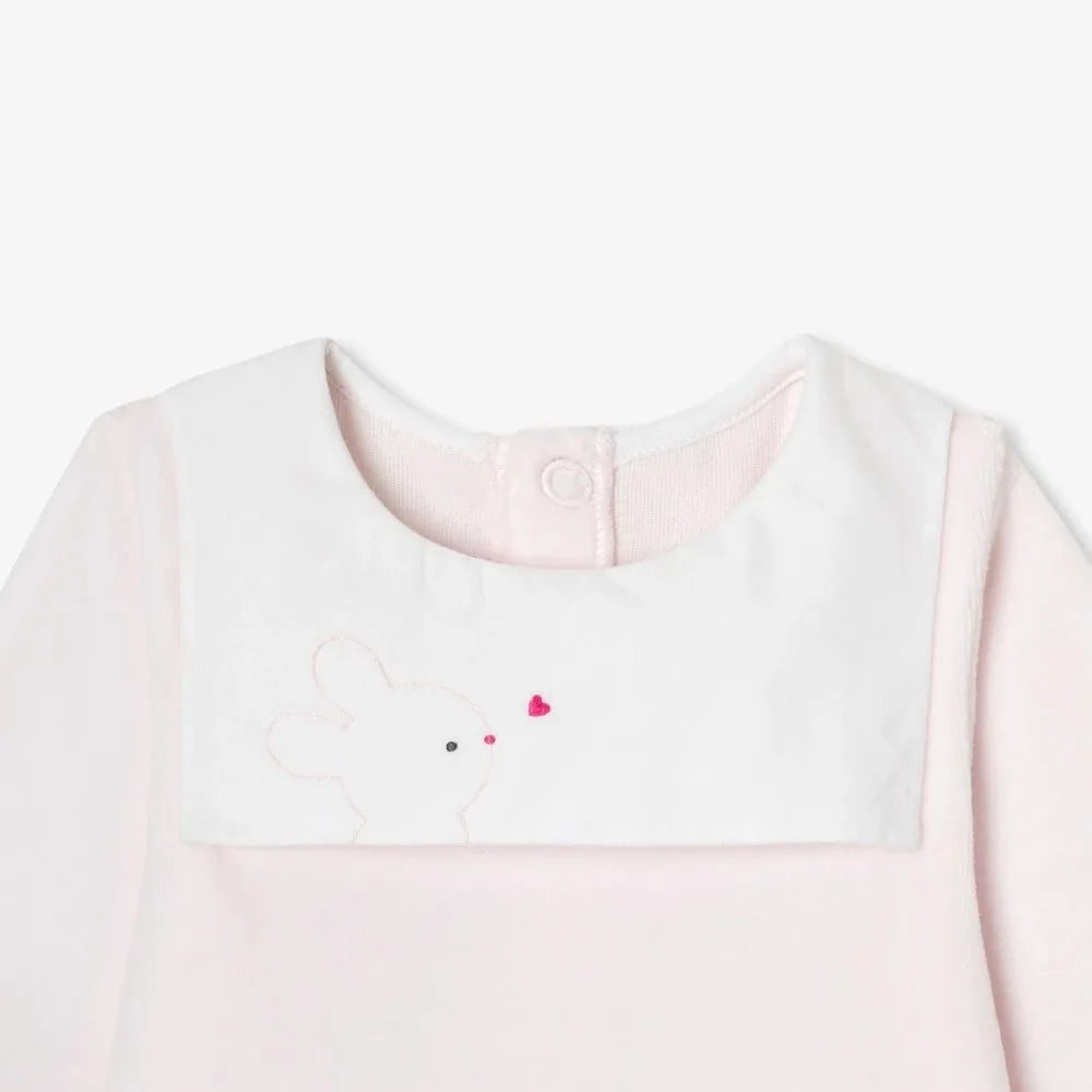 View 3 - Baby girl velvet pyjamas